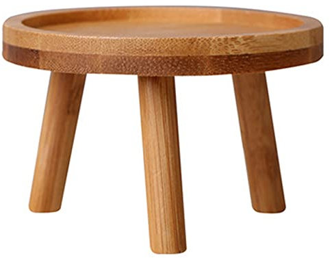 Toranysadecegumy Support pour pot de fleurs en bois - Tabouret haut pour balcon - Étagère ronde pour intérieur ou extérieur