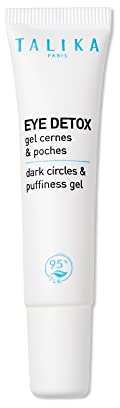 TALIKA Talika Eye Detox Gel - Gel para ojeras e hinchazón, cuidado de ojos de rápida absorción, nueva mezcla con cafeína, desinflamante, iluminador, contorno de ojos que despierta instantáneamente, an