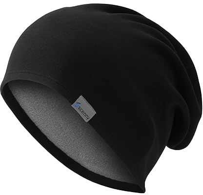 Oscenny Laufen Mütze Herren,Sportmütze,Superleicht Weich Warm Nur 1mm Dicke Aber Warm Slouch Beanie Mütze Damen Weiche Jersey Mütze Ideal für Frühling Herbst und Winter Herren Damen Einheitsgröße