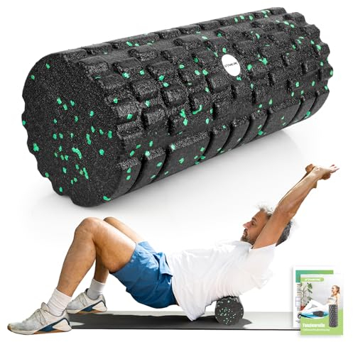 GYMERK Faszienrolle mit 3D-Texturmassage mittlere Härte, Foam Roller (33 x 14 cm) zur Simulation einer manuellen Massage, Professionelle Massagerolle zur Muskelverspannungen lindern