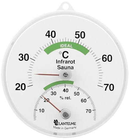 Lantelme Thermomètre hygromètre pour sauna infrarouge, thermomètre, hygromètre, thermomètre infrarouge, sauna