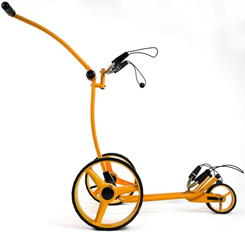 Yorrx Slim Lion Pro5 Plus – Leichter preiswerter Aluminium Golftrolley Pushtrolley mit umfangreicher Ausstattung (Sunshine Yellow)