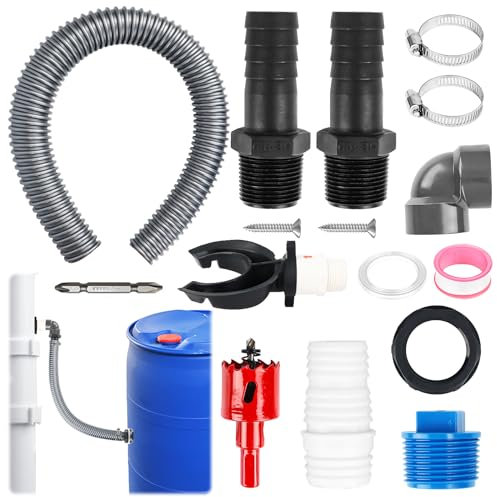 Collecteur d'eau de pluie pour tuyau de descente de 70 à 110 mm, raccord de citerne de pluie, collecteur d'eau de pluie Speedy avec accessoires de montage pour gouttière