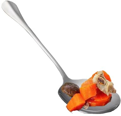 Cucchiaio grande in acciaio inox per servire cibi | Grande cucchiaio di riso in acciaio inox – Posate da cucina in metallo per insalate, pasta, piatti
