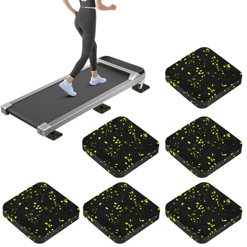 6 st gångdyna-mattor med högdensitetsgummi för att skydda golv, brusreducering, perfekt för bärbar promenaddyna, löpband för hemmet, halkfri, vibrationsbeständig