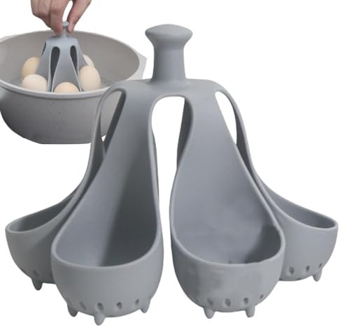 Cocedor de huevos para huevos duros, Cocedor de huevos de silicona - Hueveras de silicona - Hervidor de huevos duros, dispositivo de silicona para hervir huevos, cabe en un cajón, resistente a altas t