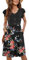 MOLERANI Damen Sommerklieid Rüschen Ärmel Freizeitkleid Elegant V-Ausschnitt Midikleid Casual Strandkleid Damen Knielang mit Taschen Rose Schwarz XL