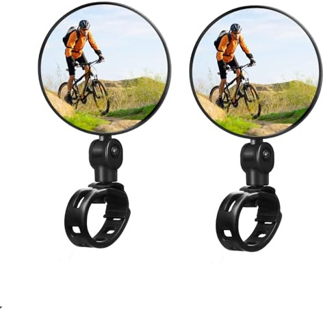 Ceeyoll 2 Pièces Rétroviseur vélo,Retroviser Moto Rotatif à 360°,Rétrovisers de Sécurité Convexes Rétroviseur vél électrique,Accessoire Vel pour 22-32mm Guidon pour Le vélo de Route de Montagne.