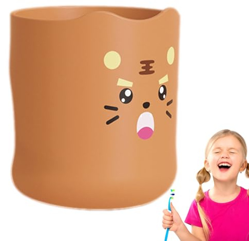 Joli gobelet à Brosse à Dents pour, 300 ML, Motif Dessin animé, gobelet Multifonction incassable avec poignée, Accessoires de Salle de Bain pour, garçons, Filles