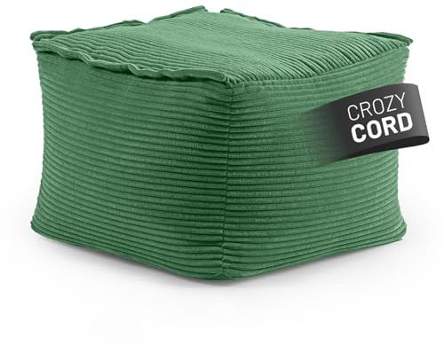 Lumaland modulär sittsäckspall manchester, 140 l för modulär soffa | perfekt matchning med fåtölj | EPS-pärlor saccosäck pouf med fyllning | Inomhus lounge sittdyna tvättbar för vardagsrum, sovrum och
