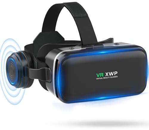 XWP Gafas De Realidad Virtual, Gafas VR 3D Con Auriculares Y Lentes HD Con Filtro De Luz Azul, Para iPhone&Android (4,7–6,8), Ideal Para Juegos Y Películas, Regalo De Cumpleaños Para Amigos Y Familia