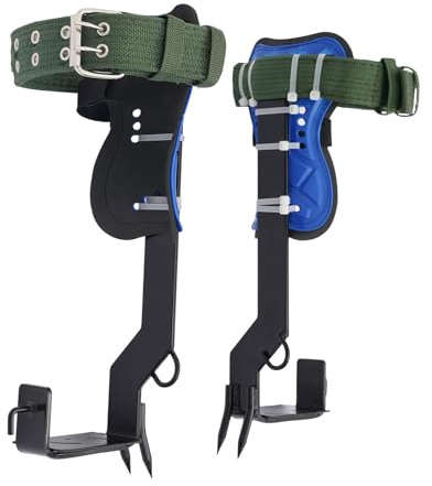 Griffes d'escalade, Crampons d'arbre avec Sangles Sécurité Réglables, Équipement D'élagage en Acier Trempé 45#, Pédale Antidérapante 100kg, pour Cueillette Fruits Chasse Travail Hauteur