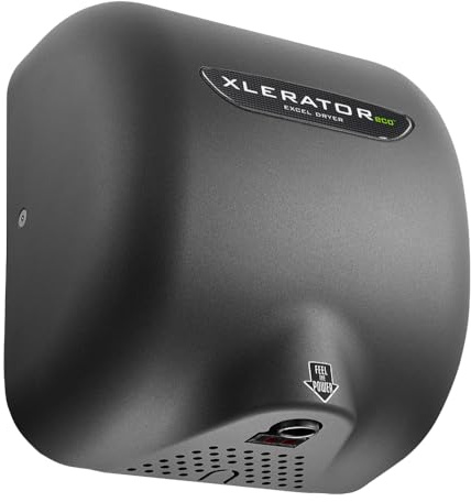 XLERATOR Excel Dryer XL-GR-ECO-1.1N Hand Dryer Automatic, Surface-Mounted, Cast Cover, Textured Graphite Epoxy Paint, 208-277V with Noise Reduction Nozzle