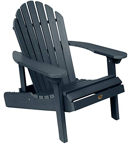 highwood Adirondack-Klappstuhl, Holzwerkstoff Technisches Holz Recycelter Kunststoff in Marinequalität, Blau (Federal Blue), Adult