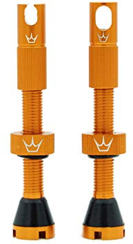 Peaty's x Chris King MK2 Tubeless Valves - Integrated Valve Core & Spoke Key Presta Valve Caps, 7075 Aluminium Tyre Valves for All Tubeless Ready Rims, MTB, Road & Gravel Compatible, 42mm Mango