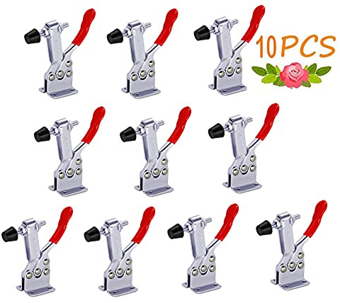 10 Pack Hold Down Toggle Clamps Woodworking,201B Clamps Hand Tool Toggle Clamp 220Lbs Holding Capacity,Antislip Quick Release Horizontal,Heavy Duty Toggle Clamp for Cam Over Clamp-SKYCY