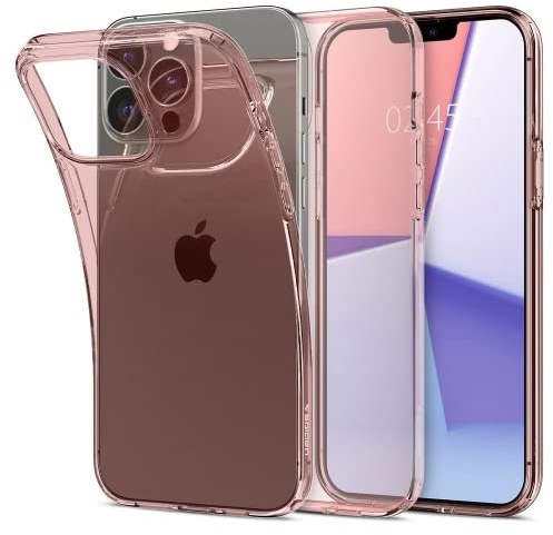 Spigen Crystal Flex iPhone 13 Pro Max Rose Crystal Case en Polyuréthane Thermoplastique avec Cristal et Flexible