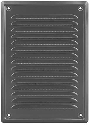 ADGO Rejilla de ventilación de Salida de Aire montado en la Pared, Rejilla Exterior Plana de Metal con Rejilla atornillada para Chimenea, protección contra Insectos (14x21, luz de Grafito)