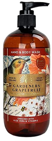 The English Soap Company Gardeners Grapefruit Hand and Body Wash - Vegan Friendly Anniversary Collection - Aloe Vera and Vitamin E, Fresh Citrus Floral Scent, Recyclable, Made in England 500ml