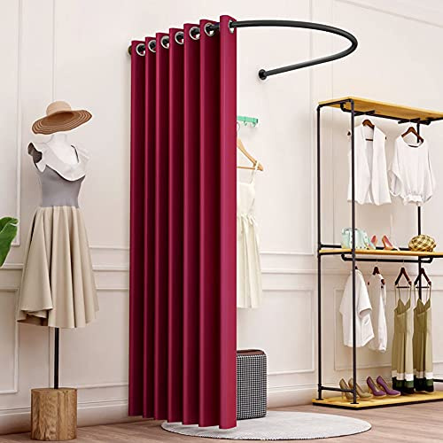 Mobile Dressing Changing Room U-Type Track Locker Room Wall-Mounted Fitting Room Simple Sun Shade for Office Outdoor Activities (Color 8 100X95CM)