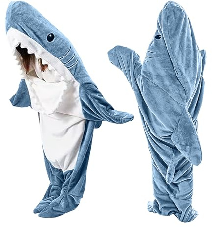 TBGENIUS Hajfilt Onesie Huvtröja För Vuxna Och Barn, Mysig Flanell Kostym I Blå Storlek S-XL