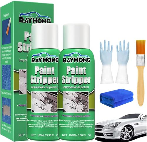 Rayhong Lot de 2 décapants de peinture avec pinceau, décapant de peinture Rayhong pour décapage de voiture et nettoyage de surfaces métalliques