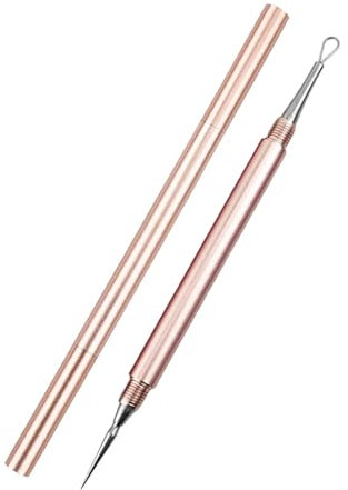 Mitesserentferner Edelstahl Pickel Ausdrücken Werkzeug, Porenreiniger mit Deckel, Pickelentferner Werkzeug zum Pickel Drücken, Komedonenquetscher für Frauen Männer Gesichtspflege