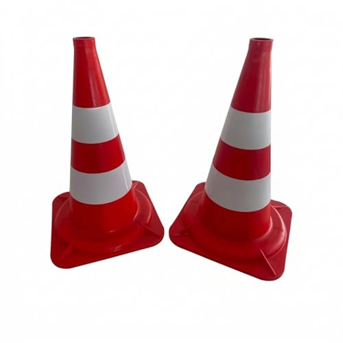 Cono Spartitraffico Segnaletico Altezza 50 cm Colore Arancione con bande bianche molto robusto Confezione da 2 pezzi