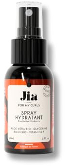 Jia Paris – Mini Spray Hydratant – 60ml – Cheveux Bouclés, Frisés, Crépus – Aloe Vera, Glycérine, Ricin & Vitamine F – Hydratation, Définition & Brillance – Format Voyage