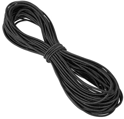 20 m elastiskt gummisnöre, 2 mm gummisnodd svart gummiband runt snöre nylonband elastiskt rep gummirep för sömnad ryggsäck skosnören gör-det-själv-projekt