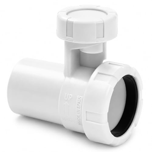 Válvula de Aireación Intercambiable 1 1/2 x 40 Elimina Malos Olores y Gorgoteo en Desagües – Fácil Instalación para Lavabo, Fregadero y Bote Sifónico fluvia (12X40)