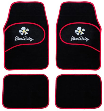 Simoni Racing TSRD/UR Serie/Kit Tappetini universali anteriore e Posteriore nero Rosso