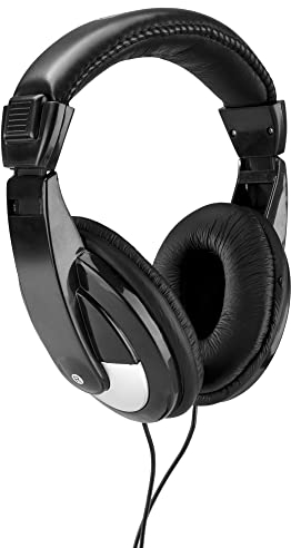 Vonyx SH120 - Auriculares para DJ con Bolsa de Transporte, Ligeros y robustos, Conector de 3,5 mm, Adaptador de Conector de 6,3 mm Incluido, Ideal para músicos y DJ o para Escuchar música