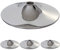 Mendler 4er-Set Fußteller Fußplatte Fuß für Barhocker Barstuhl Drehstuhl Esszimmerstuhl, Chrom - Ø 38,5cm