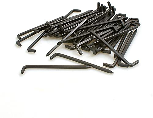 Design61 Lot de 50 crochets pour console en acier - Fil carré - Diamètre : 2,5 x 60 mm - En fer