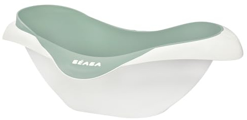 Béaba Bañera para Bebé, Antideslizante y Cómoda, Ergonómica y Multifunción, Material Suave, Tapón de vaciado, Camélé'O, Fabricada en Francia, verde