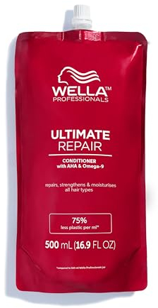 Wella Professionals – Wella Ultimate Repair Conditioner – reparierende Haarspülung mit AHA und Omega 9 – Wella Spülung für strapaziertes Haar – 500 ml Beutel