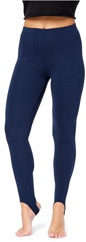 Bellivalini Leggins Calientes Mujer Termo con Estribo Mallas Invierno Cálidas BLV50-321 (Azul Marino, S)