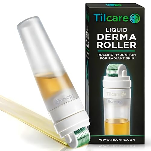 Derma Roller per Viso, Cuoio Capelluto e Barba con Applicatore di Siero – Rullo a Microaghi per Capelli da 0,25 mm, Dispositivo di Microneedling per Capelli, Kit di Microneedling per Capelli Resistent