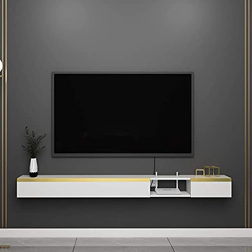 Tv Cabinet, Tv Lowboard, Floating Shelves, Floating Tv Console, Wall-Mounted Tv Cabinet/Hanging Rack/Set-Top Box, Wall Mounted Media Console, for Home and Office.