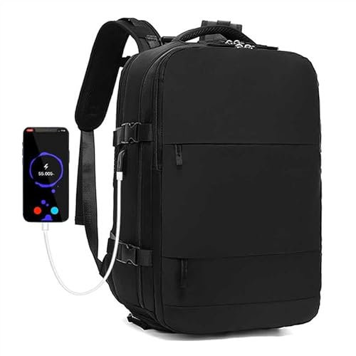 TANTOMI Reiserucksack Handgepäck, 42x31x17 Handgepäck Rucksack für Flugzeug, Reiserucksack mit schuhfach Diebstahlsicherer Tasche für Weekender Kurze Tirp