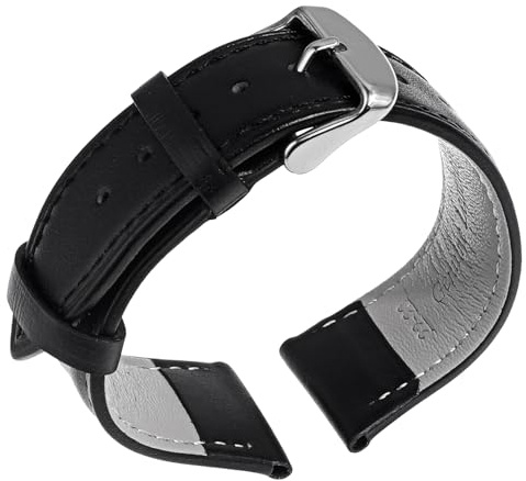 Styquenzer Uhrenarmband 22mm Leder Schwarz Uhrenarmbänder für Herren PU Watch Strap Klassiker Armband für Uhr Ersatz Lederarmband Uhr Uhrband mit Edelstahl Schnalle 22mm Armband für Männer und Frauen