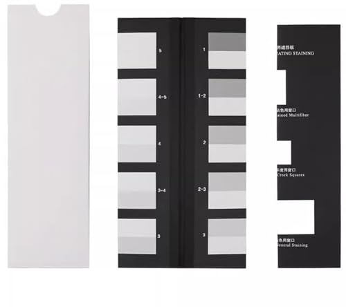 Vituord Tarjeta De Color Gris para Textiles, Escala De Grises Estándar para Evaluar Las Manchas, Solidez del Color De 5 Niveles, para Comprobador De Solidez Al Frotamiento En Seco Y Húmedo