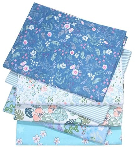 Tela de Retazos 6 piezas Tela de Patchwork 50 * 50cm Algodón de Floral para Manualidades Ropa de Muñeca Ropa de Bricolaje Costura y Patchwork
