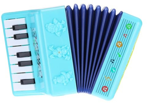 QUARKZMAN Akkordeon 13 Tasten Klavier Ziehharmonika Mini Musikinstrument Geschenke für Erwachsene Anfänger Bildung, Blau