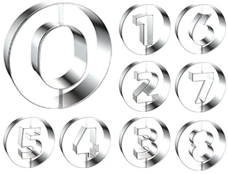 Pan de rosquilla, moldes de rosquilla para hornear - Pan de bagel de acero inoxidable 0-8 Tema número,Bandeja antiadherente, utensilios de cocina para hornear para ellos, galletas, pasteles de fondant