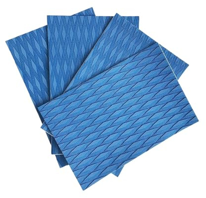 F Fityle 4 Pieces Surfboard Traction Pad deck Grip Pad, Anti Slip Deck Pad, Boat Decking Sheet for Longboard, Skimboard Pool Step, dark blue