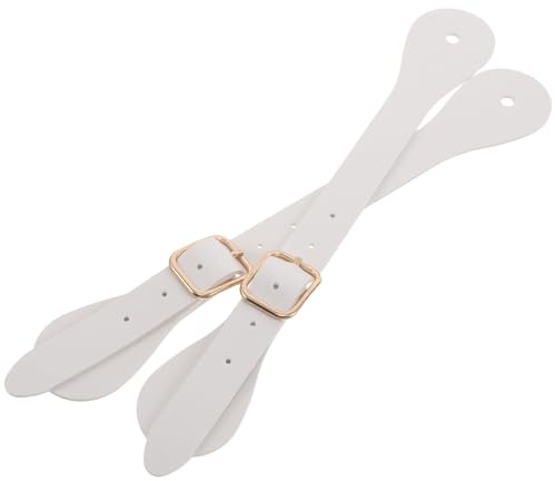 ifundom Cinghie per Speroni Regolabili in Nylon Inglese, Set 1 Paio Fibbia, Cintura da Equitazione Elastica Bianca, Accessorio per Equipaggiamento Cavalli e Sport Equestri, Adatto