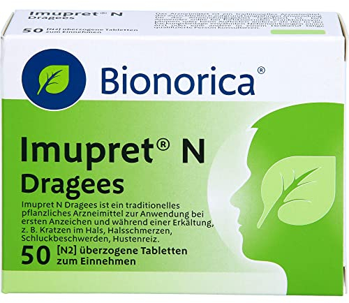 Imupret® N Dragees – können bei beginnender Erkältung die Erkältungserreger bekämpfen, die Erkältungsabwehr stärken und den Erkältungsverlauf mildern, mit 7-Pflanzenkombination, 50 St.