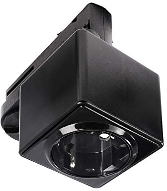 Deko-Light | D LINE Zubehör Adapter Steckdose für 3-Phasen-Strom-Schienen-System 230V | schwarz